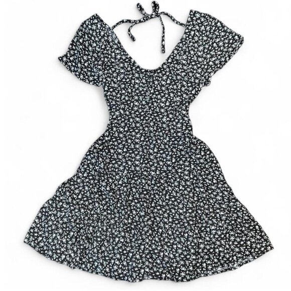 NWT 🏷️ XS Hollister Mini Dress with Ruffle Sleeves and Micro Floral Print - Picture 2 of 4